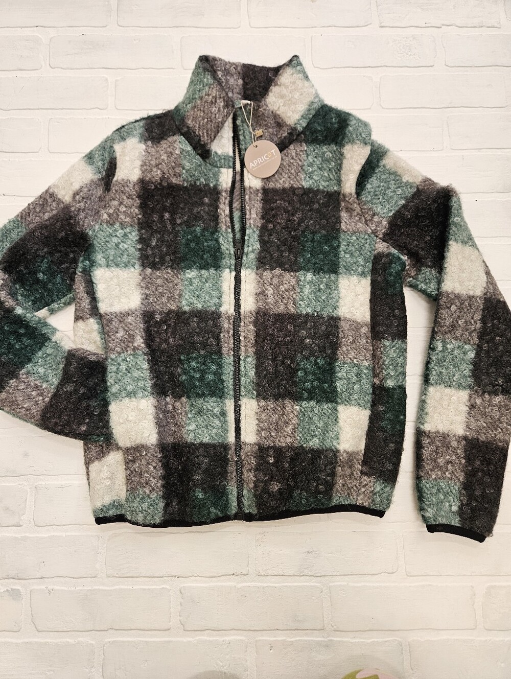 Buffalo Plaid Check Sherpa Zip Up